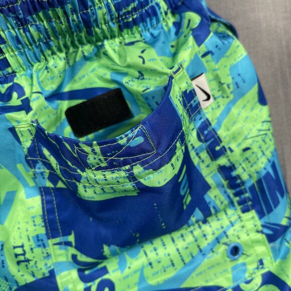 Nike Just Do It Swoosh Print Drawstring Volley Swim Shorts M Green NESSA558-001 - Picture 4 of 8